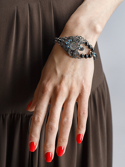 Часы из черненого золота с черными бриллиантами и цирконами, 7 Часы из черненого золота с черными бриллиантами и цирконами, 7