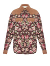Коричневая рубашка с флористическим принтом Коричневая рубашка с флористическим принтом