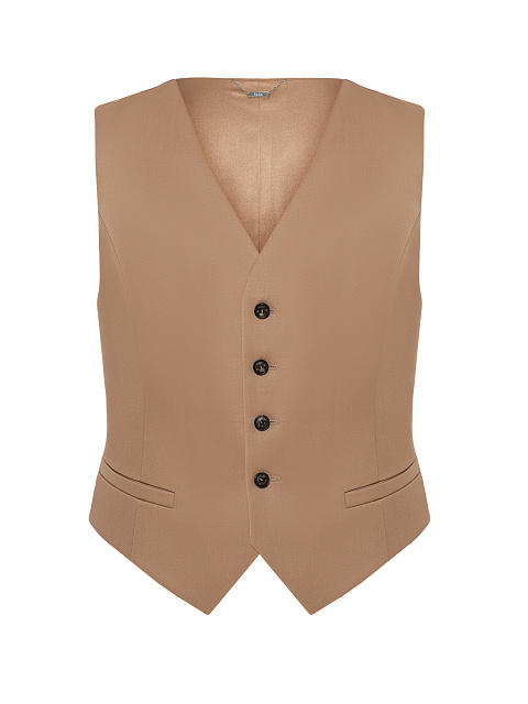 Бежевый костюм-тройка из шерсти, 5