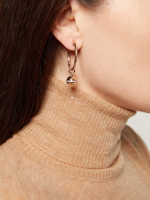 Хупсы из розового золота с подвесками, 2 Хупсы из розового золота с подвесками, 2