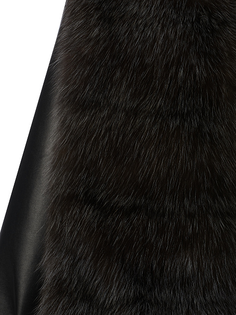 Черная кожаная куртка с подкладом из меха соболя, 4 Черная кожаная куртка с подкладом из меха соболя, 4