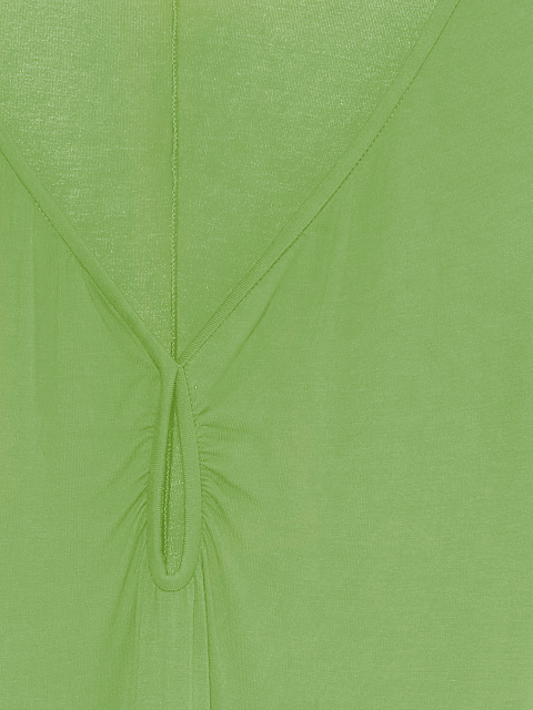 Зеленое трикотажное платье-макси с фигурным вырезом, 3