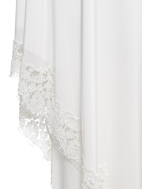 Белый костюм из туники на одно плечо и джоггеров, 4