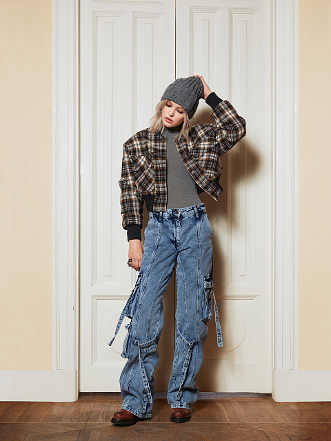 Синие джинсы-карго с ремнями, 9 Синие джинсы-карго с ремнями, 9