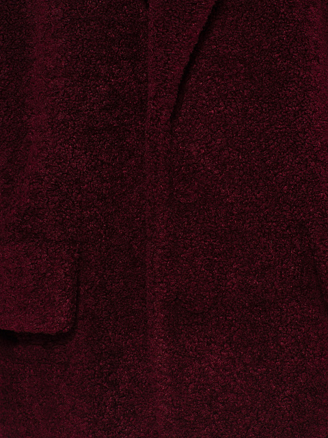 Бордовый однобортный жакет из шерсти букле, 3