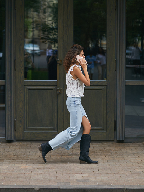 Белый кружевной топ на пуговицах, 5