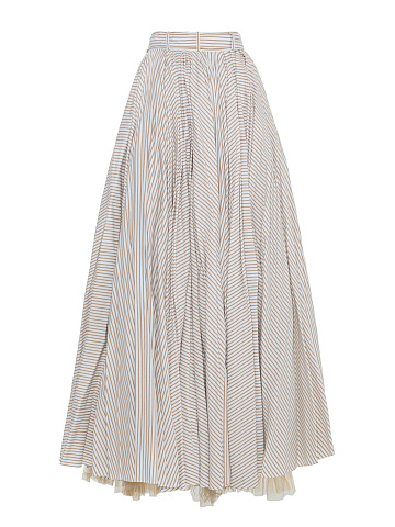 Белая юбка-макси юбка в бежевую полоску, 2