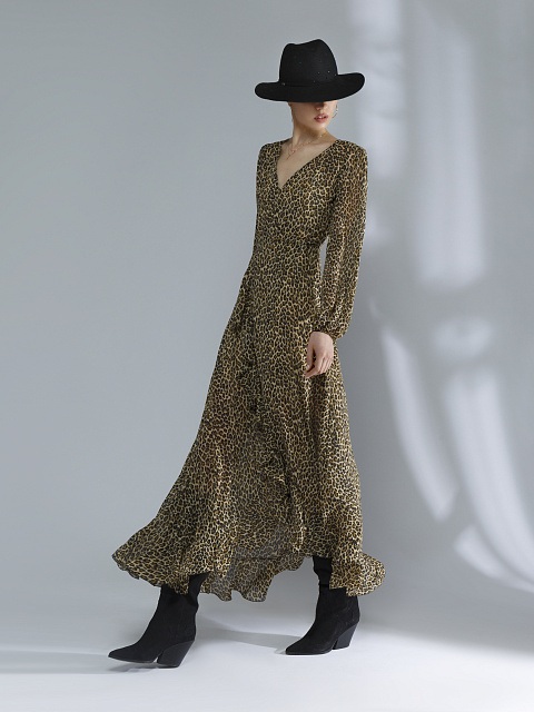 Шифоновое платье с леопардовым принтом, 4