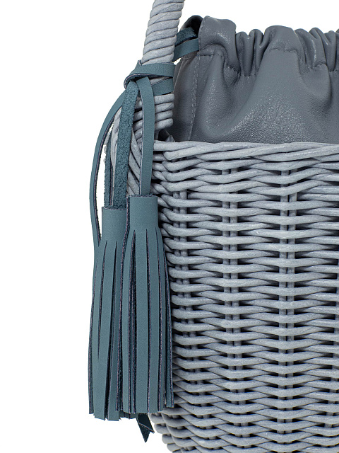 Серая сумка-корзина с мешочком из кожи, 3 Серая сумка-корзина с мешочком из кожи, 3