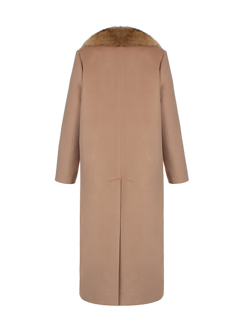 Бежевое однобортное кашемировое пальто, 7 Бежевое однобортное кашемировое пальто, 7