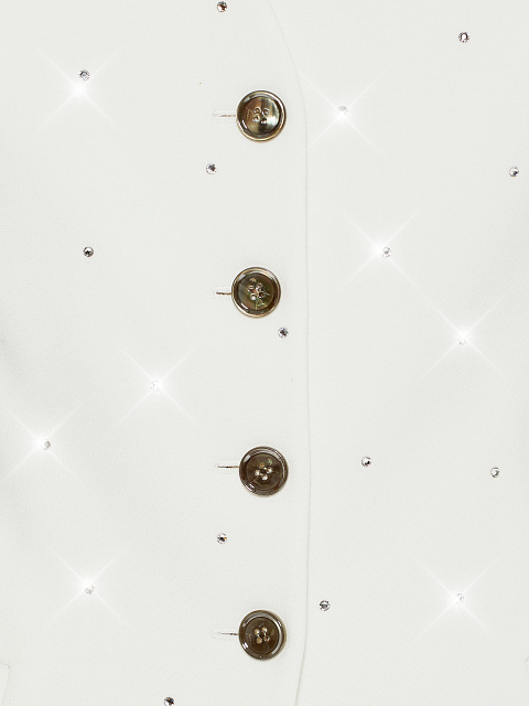 Белый жилет из хлопка со стразами, 3