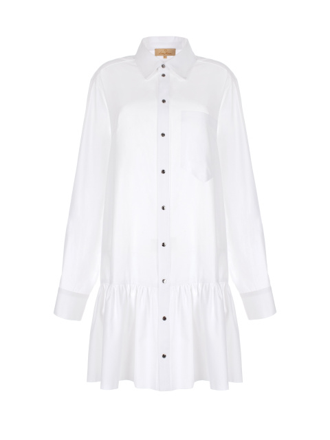 Белое хлопковое платье-рубашка, 1