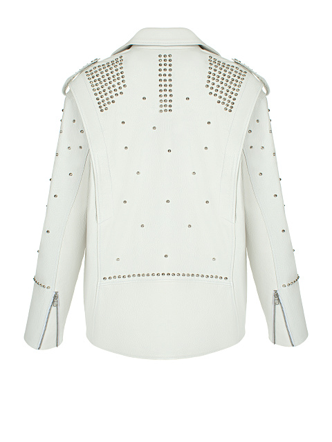 Объемная белая косуха с шипами, 2