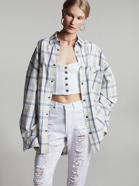 Белый топ из денима, 4