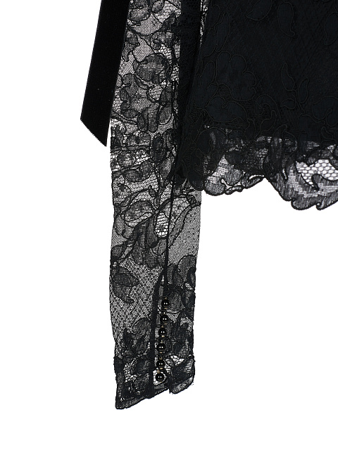 Черное платье-мини из кружева, 4