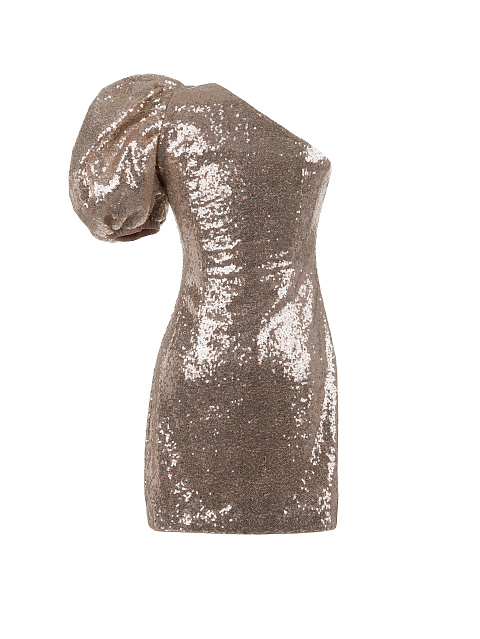 Платье-мини в бежевых пайетках, 3 Платье-мини в бежевых пайетках, 3