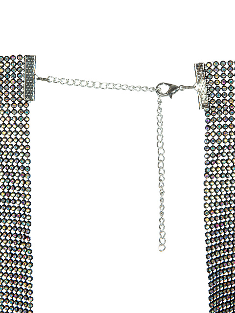 Черный укороченный топ с цветными стразами, 3