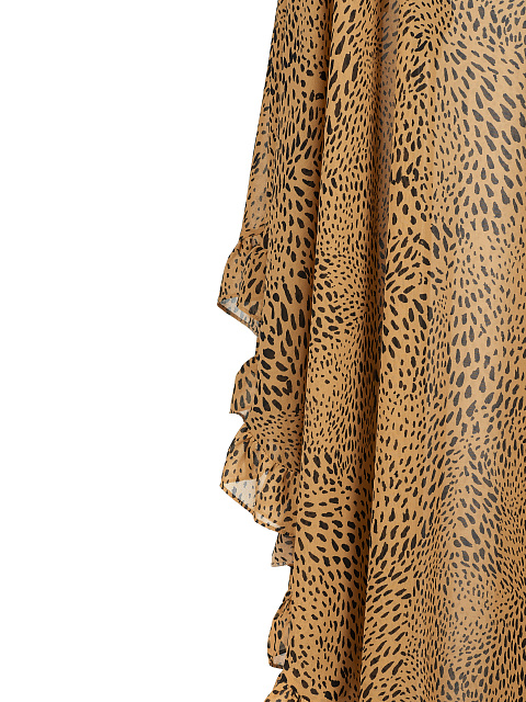 Коричневый сарафан из вискозы с анималистичным принтом, 4