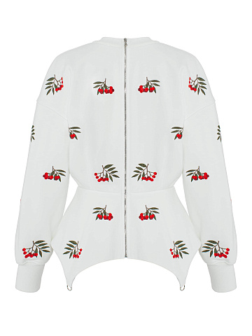 Белая толстовка с баской, 2