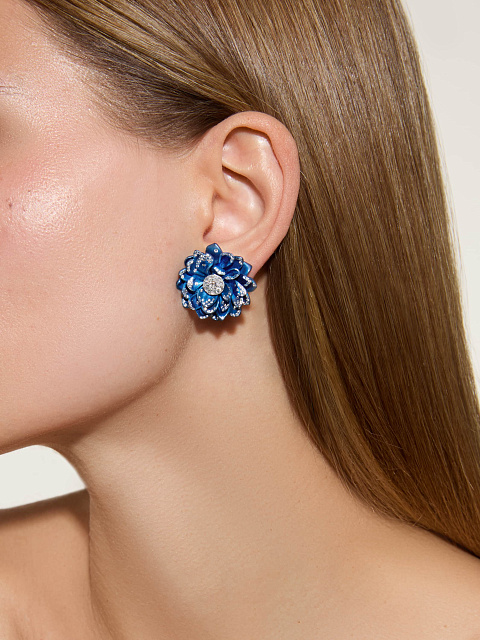 Пусеты из титана с бриллиантами, 2