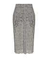 Юбка ниже колена из серого кружевного полотна с фестонами