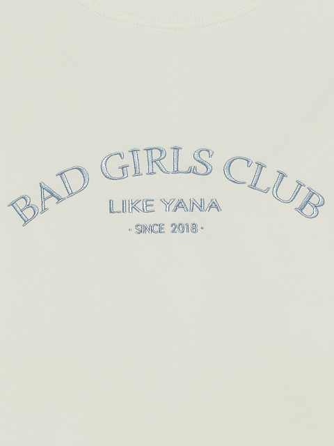 Белый трикотажный костюм Bad Girls Club с голубой вышивкой, 4