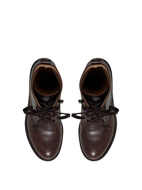Темно-коричневые кожаные ботинки на шнуровке, 4