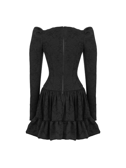 Черное жаккардовое платье, 2