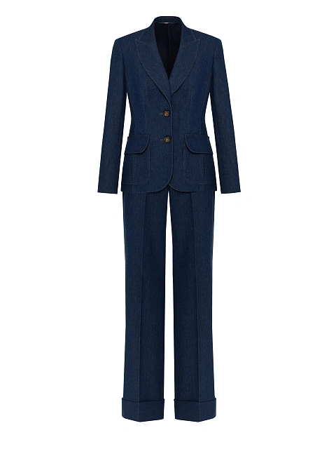 Синий костюм-двойка из денима, 1