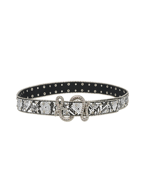 Ремень из эко-кожи с пряжкой в виде змеи, 1