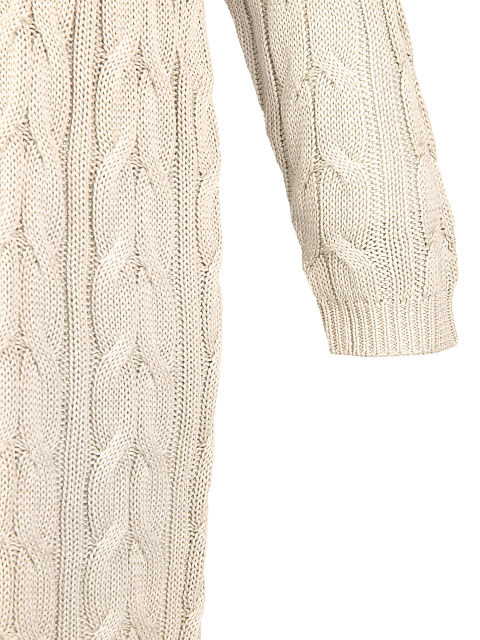 Бежевый вязаный кардиган из тенсела и шелка, 3 Бежевый вязаный кардиган из тенсела и шелка, 3