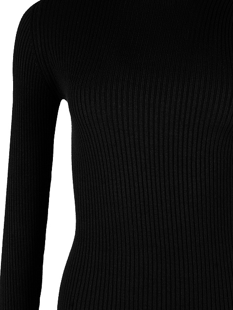 Черная трикотажная водолазка в рубчик, 3 Черная трикотажная водолазка в рубчик, 3