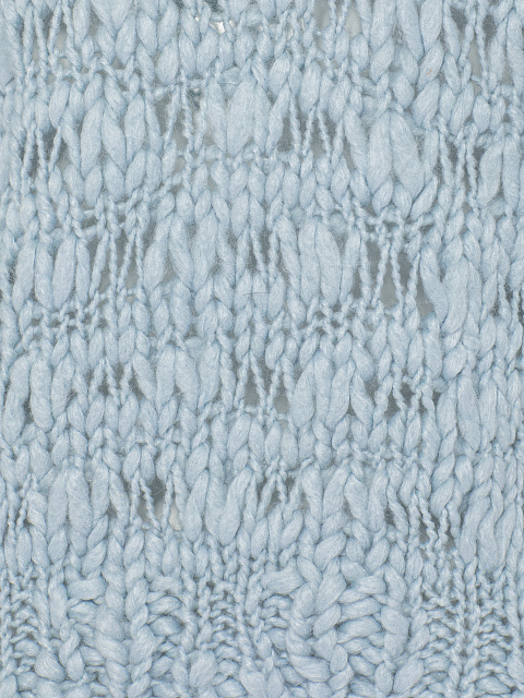 Голубой укороченный пуловер из кашемира и шелка, 3