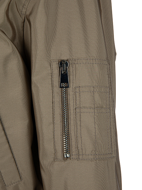 Светло-коричневая парка из шелка на меху рыси, 5