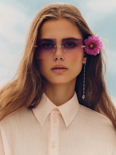 Солнцезащитные очки в золотистой оправе с квадратными коричневыми линзами, 4