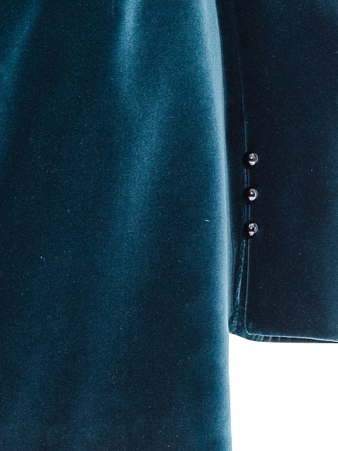 Бирюзовое платье-мини из бархата, 4