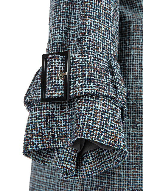 Двубортный тренч в клетку, 6