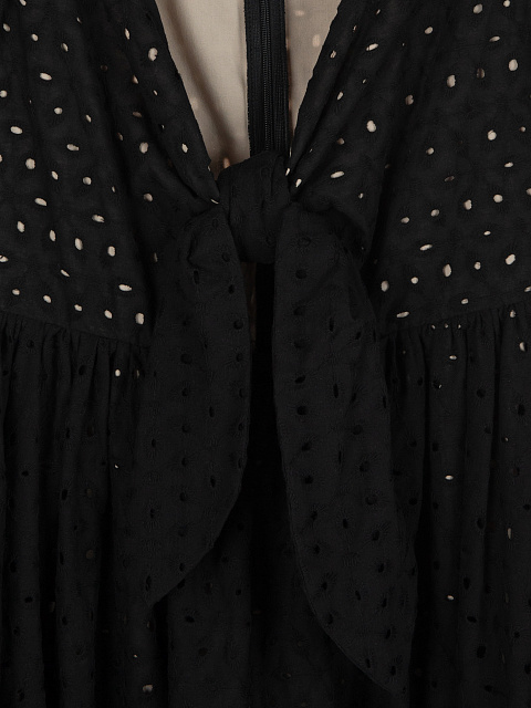 Черное хлопковое платье-мини, 3