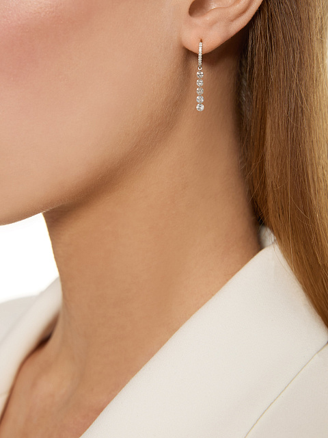 Хупсы из белого золота с бриллиантами, 2 Хупсы из белого золота с бриллиантами, 2