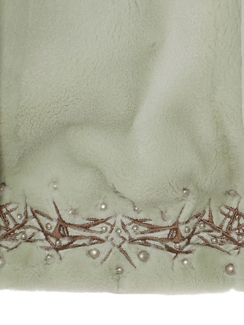 Голубая джинсовая куртка с подкладом из стриженного меха норки, 5