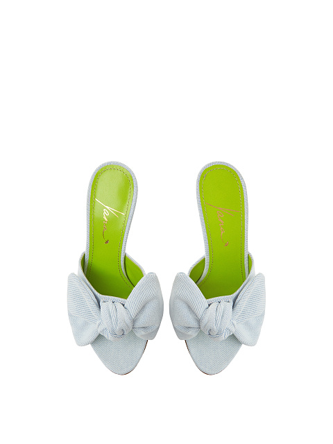 Голубые мюли из денима на высоком каблуке, 4 Голубые мюли из денима на высоком каблуке, 4