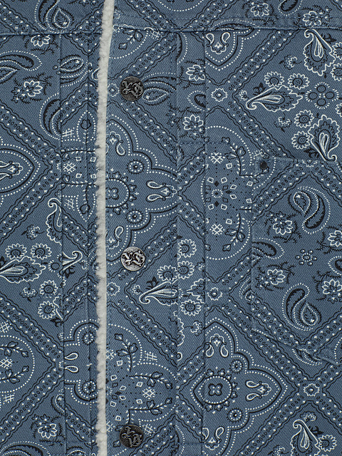 Синяя куртка из денима с принтом пейсли, 3