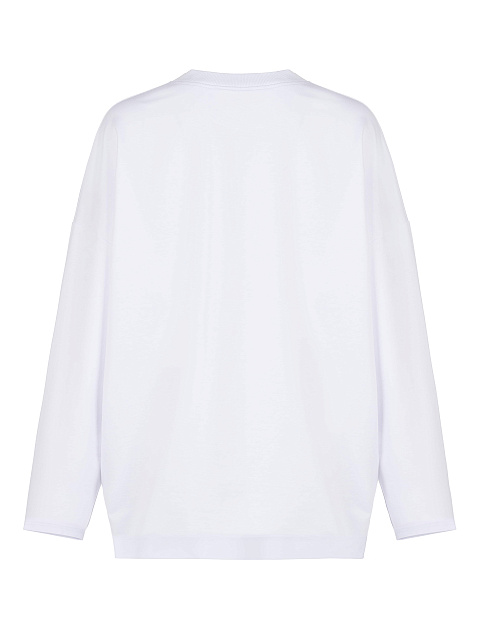 Белый лонгслив с принтом, 2