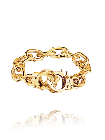 Браслет в виде наручников из серебра с позолотой, 1