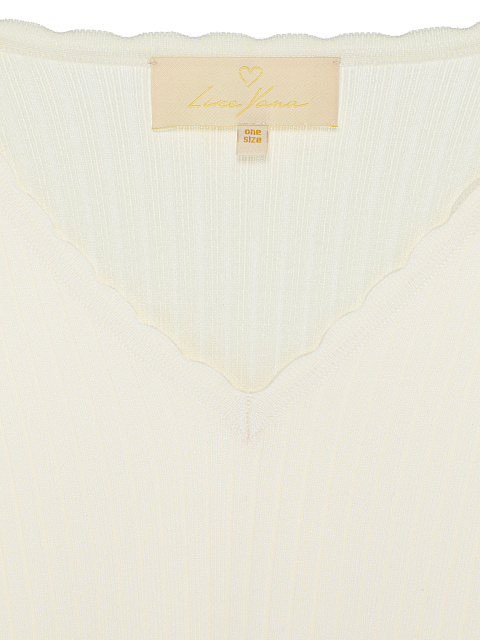 Молочный трикотажный топ-лапша, 3 Молочный трикотажный топ-лапша, 3