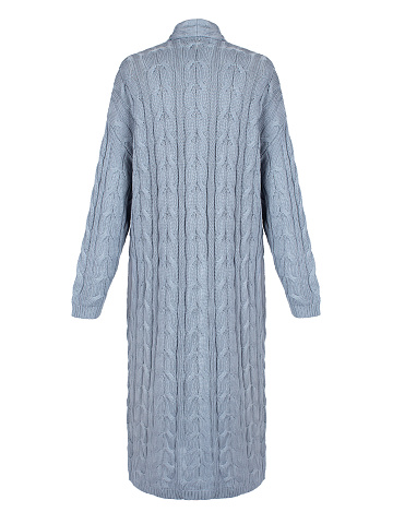 Голубой вязаный кардиган из тенсела и шелка, 2