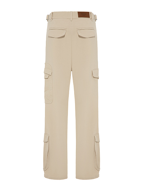Бежевые брюки-карго из хлопка, 3 Бежевые брюки-карго из хлопка, 3