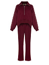 Бордовый костюм с укороченной толстовкой и вышивкой