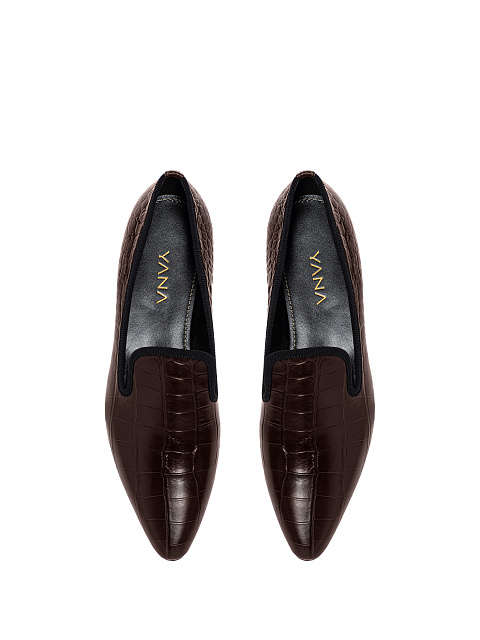 Коричневые лоферы из кожи, 5