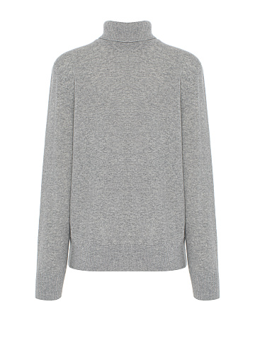 Мужской серый кашемировый свитер с высоким горлом, 1